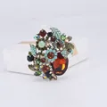 Spilla a goccia d'acqua vintage di lusso con cristalli arcobaleno e strass colorati - Stile Goccia d'Acqua Rosso Arancio (B09)