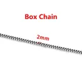 2mm silver stainless steel box chain link for DIY necklace and bracelet jewelry making - Box Chain / 2.0mm / Silver