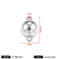 Chiusura magnetica rotonda in acciaio inox da 8mm per creazione gioielli - 8x12.3mm (Foro 1mm) / Colore acciaio