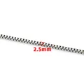 Silver stainless steel box chain necklace with 2.5mm width for DIY jewelry making - Box Chain / 2.5mm / Silver