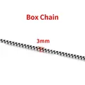 High-quality 3mm stainless steel box chain component for DIY jewelry and necklaces - Steel-colored Box Chain 3mm