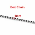 Durable stainless steel 4mm box chain link for DIY jewelry making and accessories - Steel-colored Box Chain 4mm