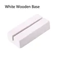 Minimalistische witte houten rechthoekige basis met gleuf voor tafelkaarten - Rechthoek / Wit