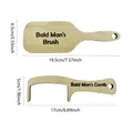 Funny wooden novelty gag gift comb and brush set for bald men with size dimensions shown - Comb and Brush Set / Set