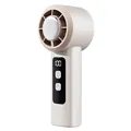 Portable handheld turbo cooling fan with 100 speed settings and digital display - GS-15 Cooling Style (Beige)