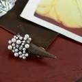 Vintage barokke broche in de vorm van een ijsje met parels en matte gouden afwerking - Toorts Parel (SMT1005004046954097) / Mat Goud