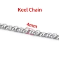 Macro detail of a 4mm wide stainless steel keel chain for DIY jewelry accessories - Steel-colored Keel Chain 4mm