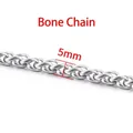 Detailed macro view of a 5mm wide stainless steel dragon bone chain for DIY jewelry - Steel-colored Keel Chain 5mm