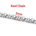High quality 6mm silver stainless steel keel chain link for DIY jewelry accessories - Steel-colored Keel Chain 6mm