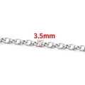 3.5mm silver stainless steel oval link chain for DIY jewelry making and necklaces - Steel-colored Oval Pearl Necklace 1.2 X 3.5 Mm