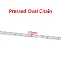 2.5mm silver stainless steel pressed oval chain for DIY jewelry making - Steel-colored Oval Pressure Plate Chain 2.5x6mm