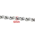 6mm thick silver stainless steel DIY jewelry chain for necklace and bracelet handmade - Steel-colored Flat Wire Twist Chain 6mm