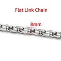 8mm silver-colored stainless steel flat wire floral chain for DIY jewelry making - Steel-colored Flat Wire Twist Chain 8mm