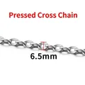 Durable 6.5mm silver stainless steel embossed cable chain for DIY jewelry projects - Steel-colored Lip Chain 6.5mm
