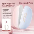 Scaldamani magnetico due in uno blu e rosa con pratico cordino per il trasporto - blu-rosa