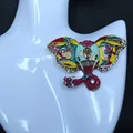 Vintage kleurrijke emaille olifant broche bezet met sprankelende meerkleurige strassteentjes - Veelkleurige Emaille Olifant (31) / Kleurrijk