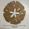 Rustic wooden sand dollar wall art decor 12 inch diameter cutout - Sand Dollar Hollow Shape (SCM844) / 30x30cm / Natural Wood Color