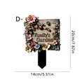 Decorative Family's Garden stake style D, 20x14cm for outdoor landscape display - Style D (35081D) / 14.1cmx20cm