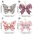 Decorative wooden wall shelves with butterfly and bow shapes in leopard and heart patterns - Leopard Bowknot Style (F335-B) / 24x29.5cm