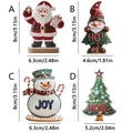 Juego de 4 llaveros navideños DIY con diseños de Papá Noel, muñeco de nieve y árbol - Juego de Adornos Navideños (YKD160) / Set de 4 piezas