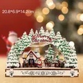 Elegante arco natalizio in legno con Babbo Natale e renne, variante stile 2, luminoso - Ornamento Natale 2
