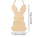 Blank wooden bunny cutout for home decor crafts, size 20x11.6 cm - Rabbit Hanging Ornament (SCM014) / 20x11.6cm (Thickness 0.5cm) / Natural Wood Color