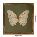 Décoration murale vintage avec papillon et cadre en bois carré, dimensions 20x20 cm - Motif de Papillon (SCM873) / 20x20cm