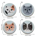 Posavasos redondos con diseño de gato, alfombrillas antideslizantes de 10 cm para tazas. - Estilo D (SCN287) / Juego de 4