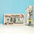 Creatieve kerst houten dollarbiljet houder decoratie voor feestelijke geschenken en sparen. - Render Slee Stijl (DFA7)