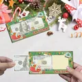 Creatieve houten kerstgeldhouder met een feestelijk opengewerkt ontwerp en een prop-biljet. - Groene Kerstman Slee Stijl (DFA9)