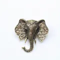 Vintage antiekgouden olifant speld met champagne strassteentjes voor dameskleding - Retro Champagne Strass Olifant (24) / Antiek Goud