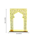 Elegante decoración escritorio arco islámico dorado, patrones huecos, 30x21cm - Pequeño (MBT053) / 30x21cm