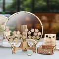 Rustic wooden maple leaf wedding guest book alternative set with drop box and stand - Maple Leaf Message Board