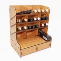 Multifunctionele houten cosmetica organizer met lade en meerdere opbergvakken - Donkere Kleur
