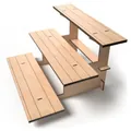 Tiered wooden display rack for business cards and handicrafts in natural wood finish - Straight Display Stand / Natural Wood Color