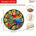 Vintage parrot hanging ornament 2D flat acrylic clock design for wall decor 20cm 8 inch - Vintage Parrot Round Pendant (35110A) / Diameter 20cm