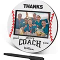 Aanpasbare houten baseball thema fotolijst waarderingsgeschenk voor coach met marker - Bedankt Coach Honkbal Wit Aangepaste Stijl (Inclusief Pen)