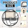 Ronde houten fotolijst met volleybalthema voor coach inclusief alle productafmetingen - Volleybalvorm Bedankt Coach Hangend/Tafel Ornament