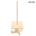 Natural solid wood donut display stand with decorative pedestal base - Square