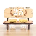 Wooden bench shot glass holder variant for 25th silver wedding anniversary gifts - 25th Silver Wedding Anniversary (35084A) / 16.2*7*11CM
