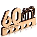 Vue détaillée d'un porte-billets en bois pour 60e anniversaire avec silhouette cadeau - 60 Ans (Félicitations) / Bénédictions Allemandes