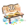 Decorative wooden bench shot glass holder for 36th emerald wedding anniversary gift - 36th Anniversary (35084B) / 16.2*7*11CM
