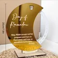Ramadan Mondkalender Tischdekoration mit goldener Acryl-Spiegeloberfläche - MZ699 (Goldener Spiegel + Silbernes Rad)