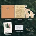 Holz-Elefanten-Ornament-Set für Freundschaft inklusive Karten und Geschenkbox - Graviertes Elefant Geschenkset (DF Graviert 1) / Komplettes 6-Teiliges Set