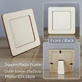 Square handmade wooden DIY photo frame 15x15cm size for creative desktop display - Square / 15x15cm / Square Photo Frame Blank