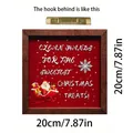 Square wooden Christmas plaque with Santa Claus and festive message, 20x20cm size - Clean Hands (DF20*20*1cm)