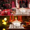 Belén de madera de Navidad para decoración de mesa de fiesta en interiores - Colección Escena del Nacimiento