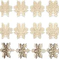 Set van 12 onafgewerkte houten sneeuwvlok ornamenten voor DIY-kerstknutselwerkjes - Sneeuwvlok Serie / 12 Stuks