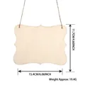 Blanco houten hangbordje met golfvormige randen voor DIY knutselen en muurdecor. - Stijl 4