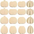 Onbehandelde houten pompoenuitsparingen voor DIY-schilderen en Halloween-knutselen - Pompoen Figuur / 12 Stuks